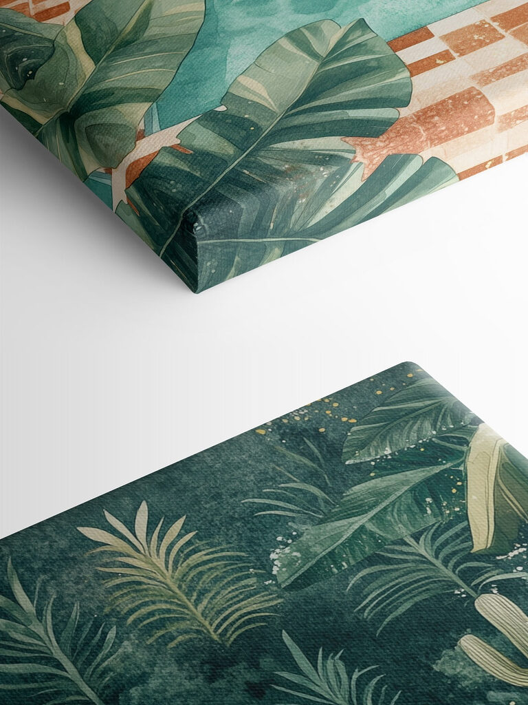 Pool with chairs and surfboards in the middle