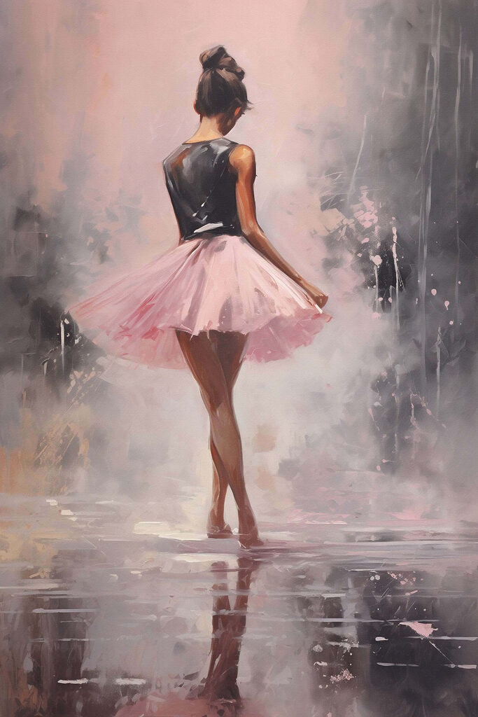 Painting of a woman in a pink tutu