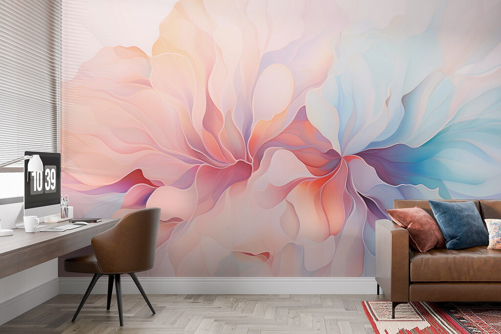 Soft pastels in flowing patterns