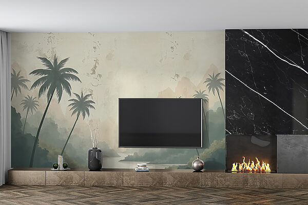 Fotótapéta Fotótapéta Folyó fákkal és hegyekkel (Cikkszám: w03335)