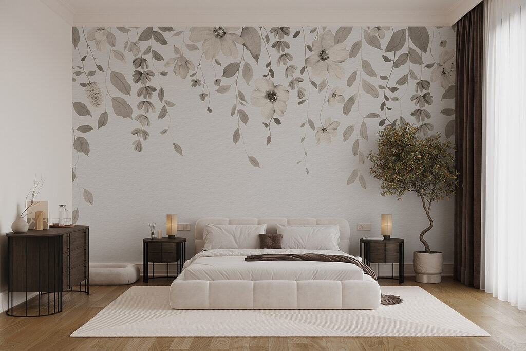 Soft botanical design on white backdrop Soft botanical design on white backdrop