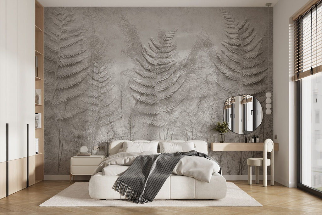 Fern fronds in a row