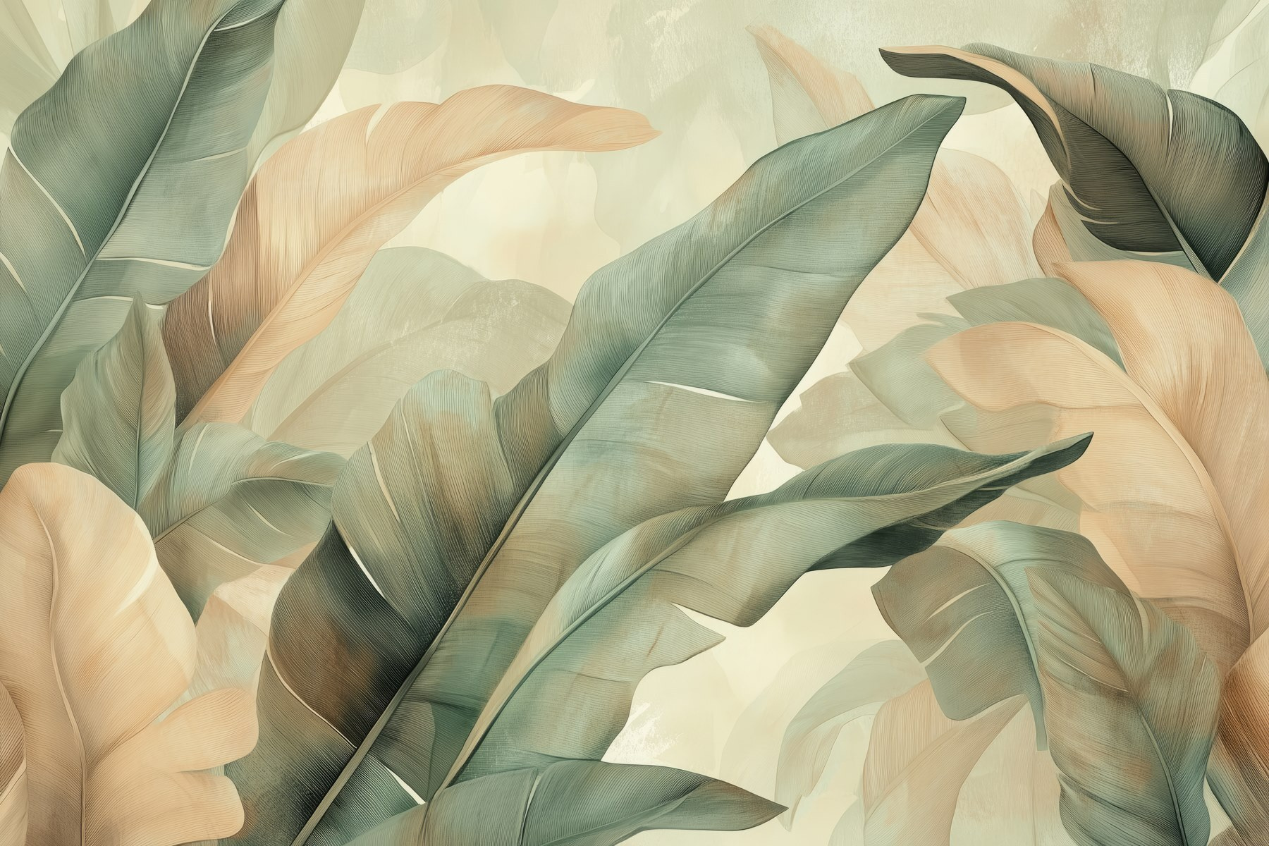Lush leaves in soft, muted tones Lush leaves in soft, muted tones