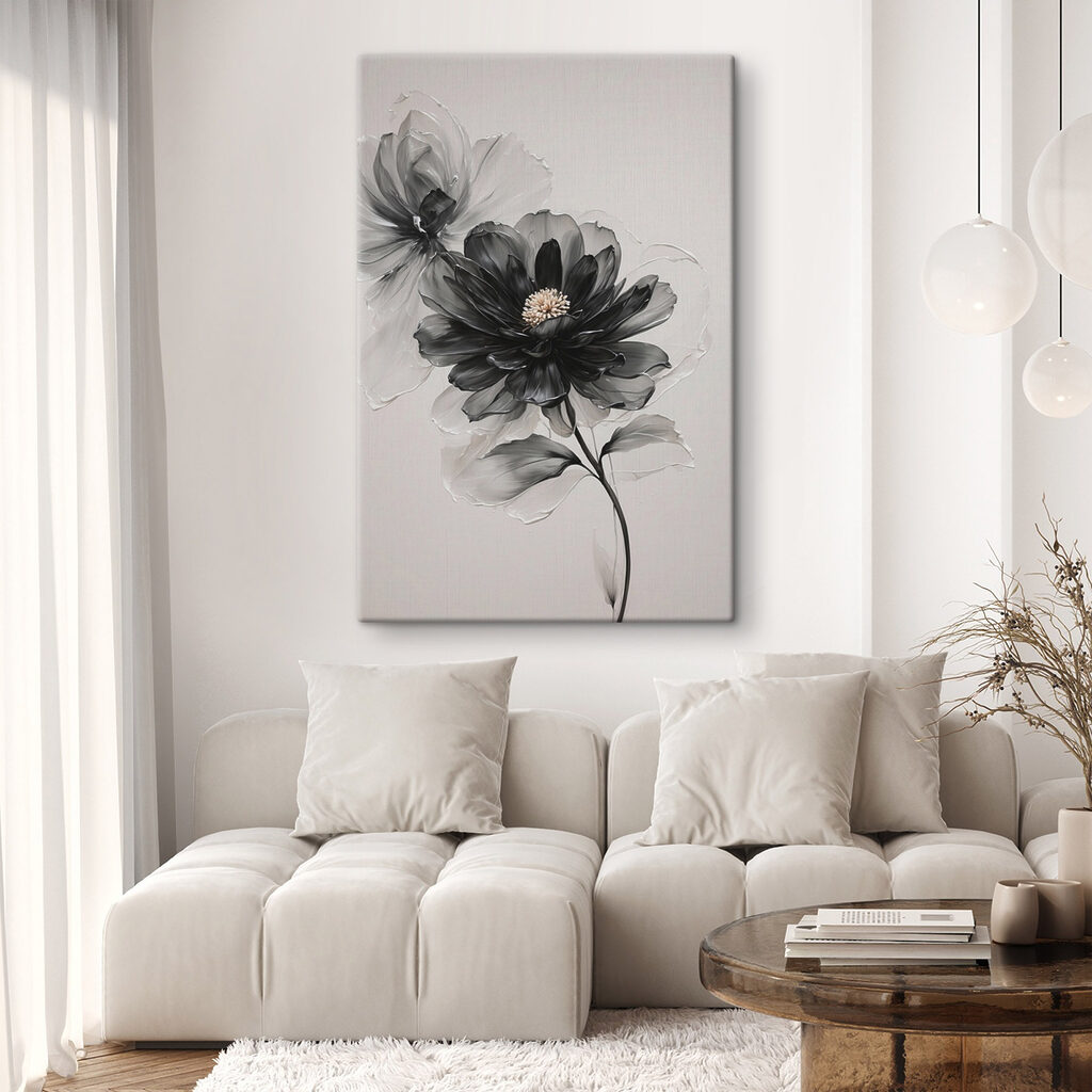 Black and white flower