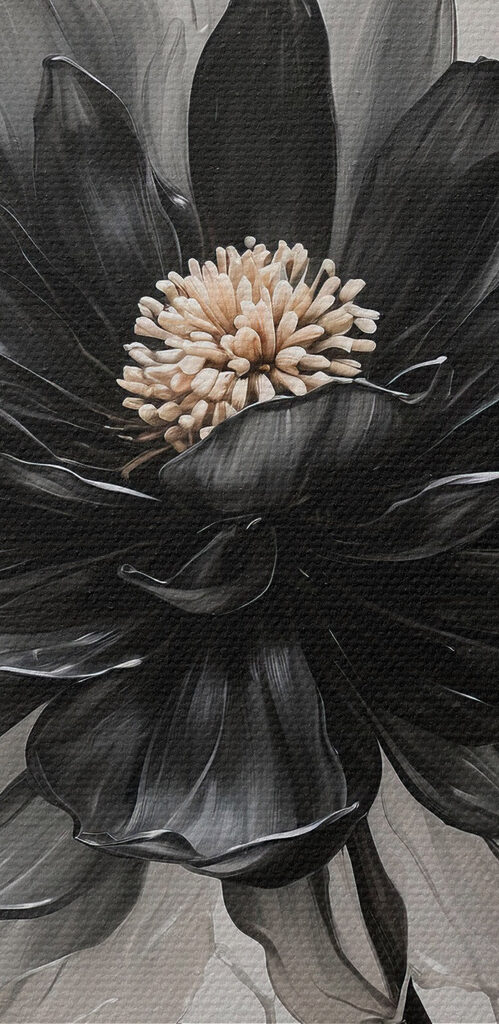 Black and white flower