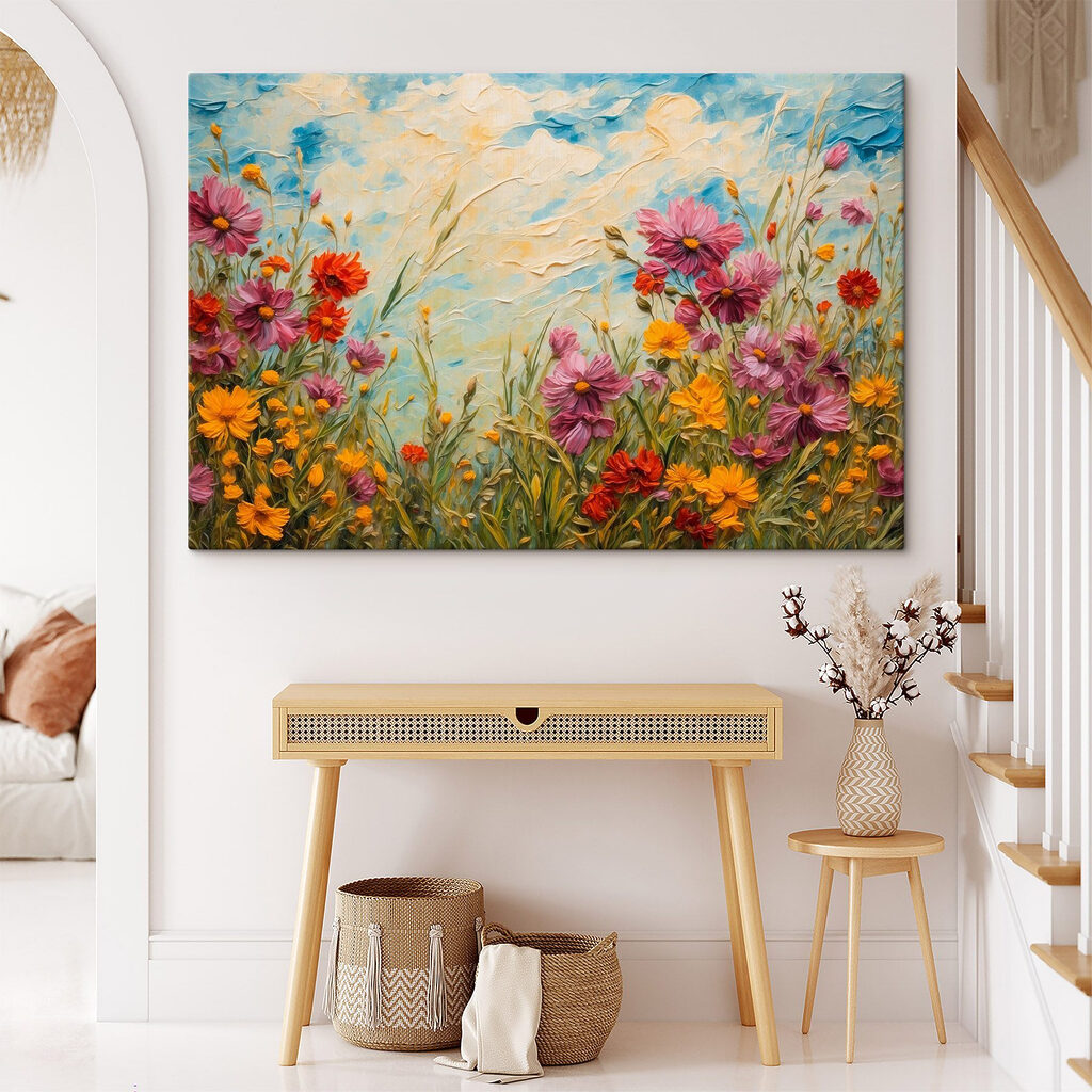 Painting of flowers and grass