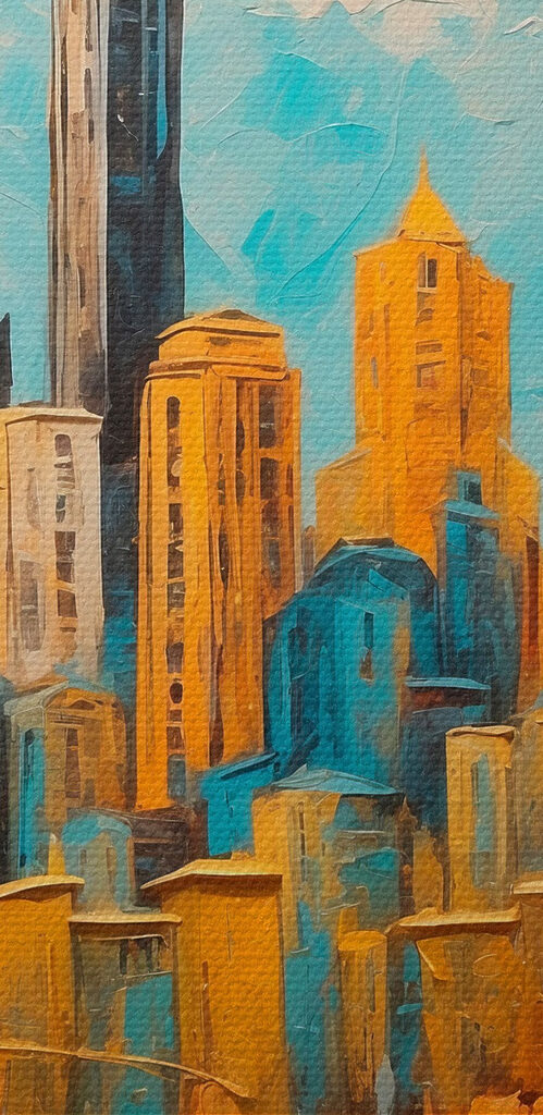 Painting of a city