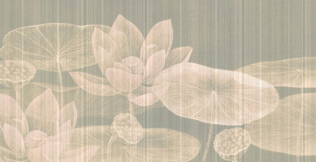 Delicate lotus flowers and leaves design Delicate lotus flowers and leaves design