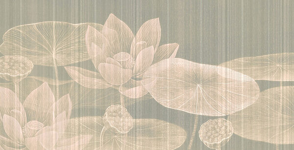 Delicate lotus flowers and leaves design Delicate lotus flowers and leaves design
