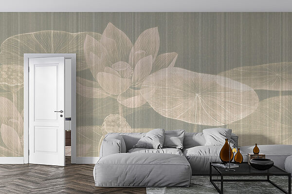 Delicate lotus flowers and leaves design Delicate lotus flowers and leaves design