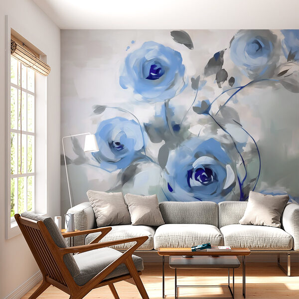 Fotótapéta Fotótapéta Kék virágok festése (Cikkszám: w03358)