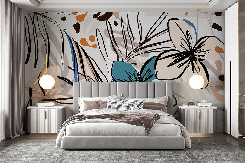 Colorful floral pattern with flowers Colorful floral pattern with flowers