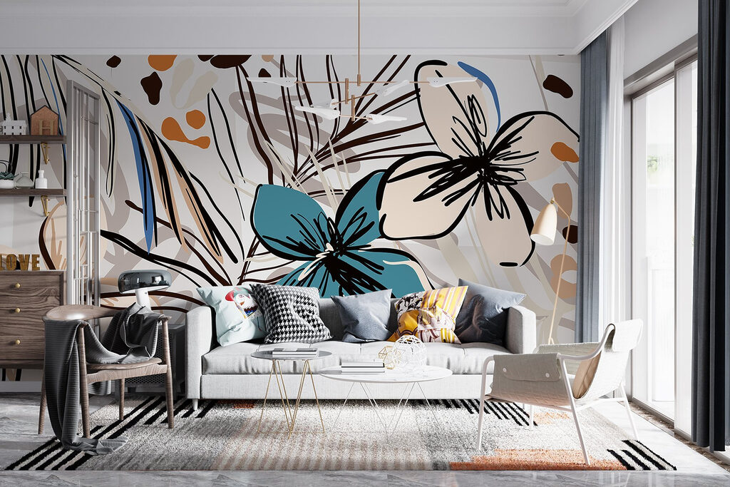 Colorful floral pattern with flowers Colorful floral pattern with flowers