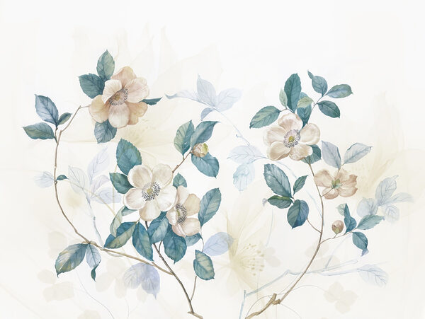 Painting of flowers and leaves Painting of flowers and leaves