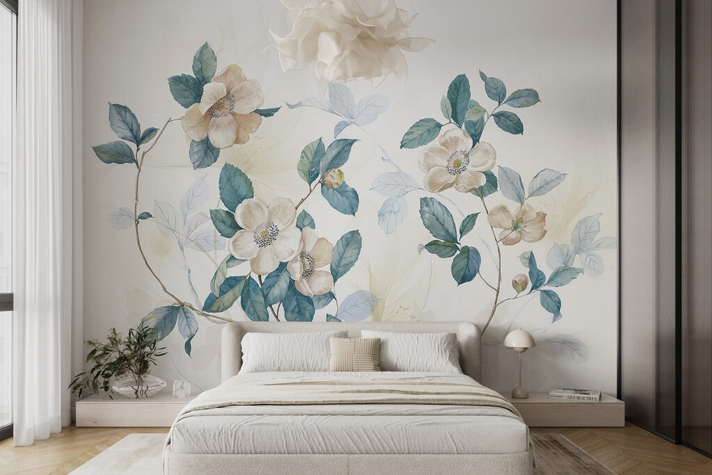 Painting of flowers and leaves Painting of flowers and leaves