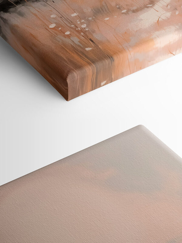 Painting of a river running through a field