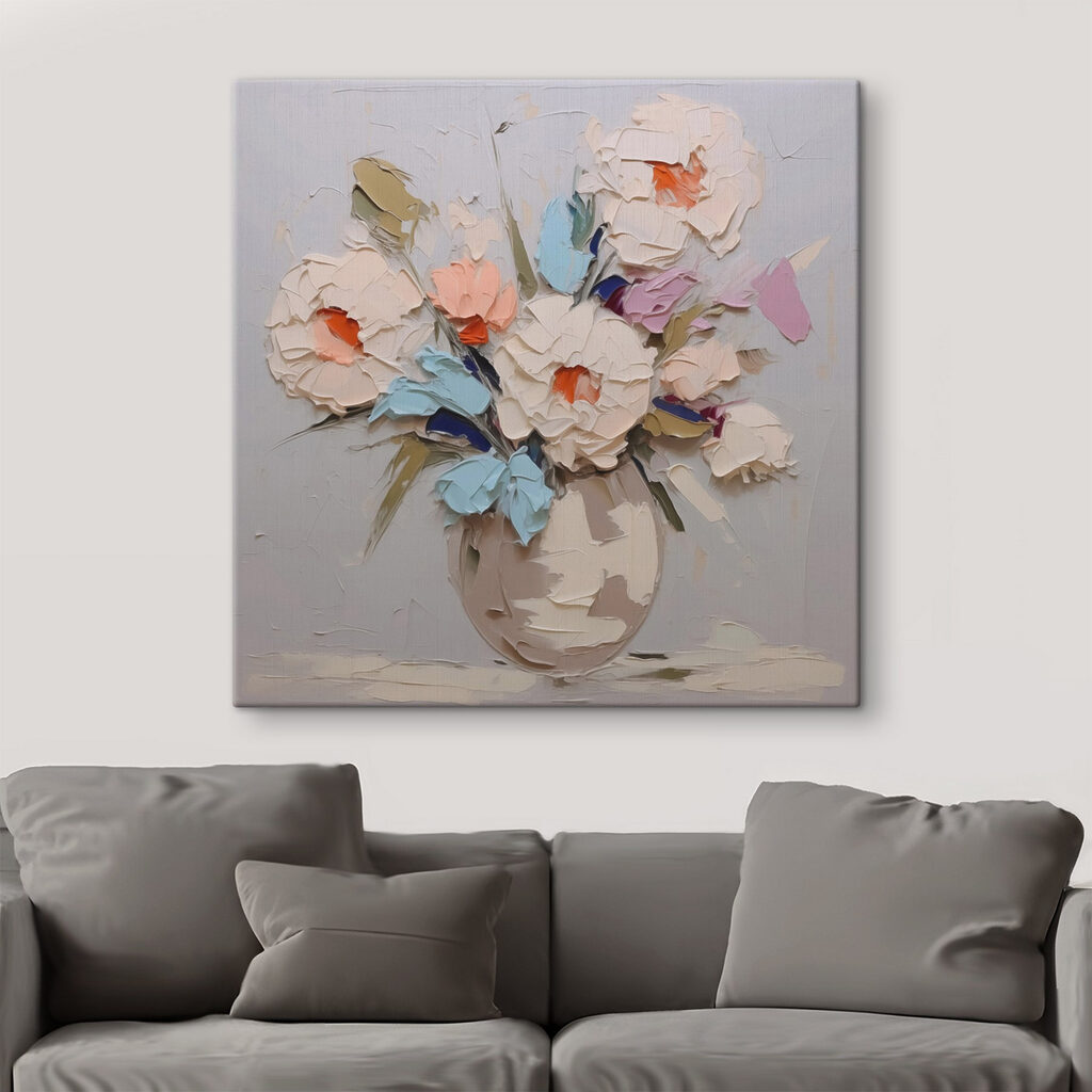 Painting of flowers in a vase