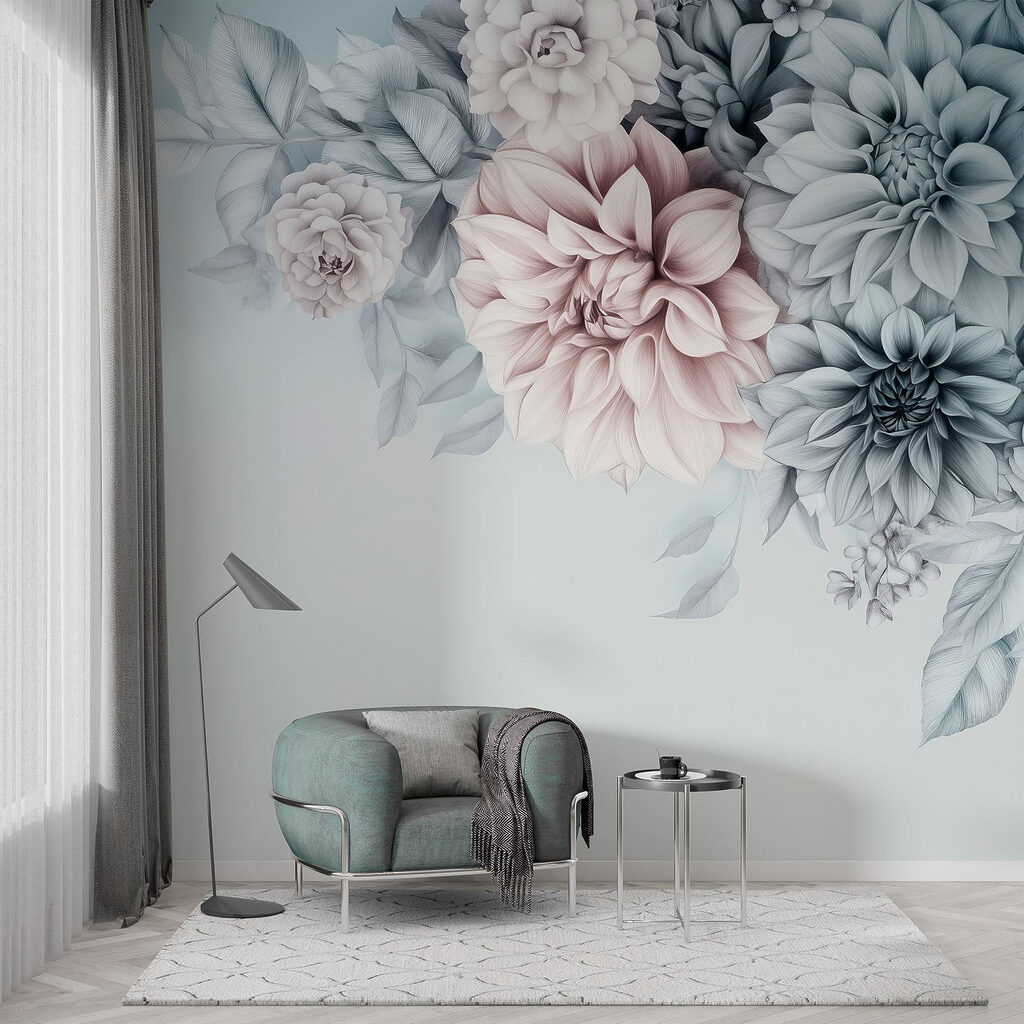 Group of flowers with leaves Group of flowers with leaves