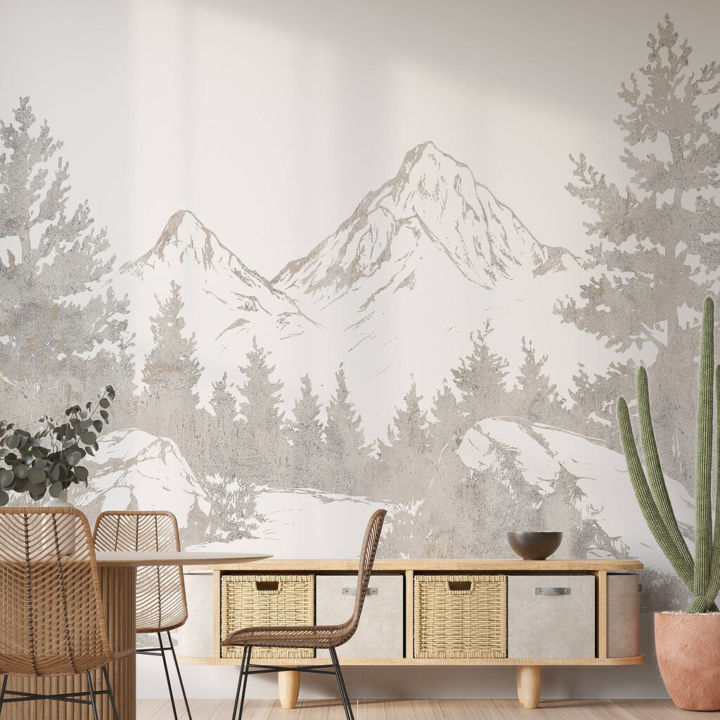 Drawing of a mountain range Drawing of a mountain range