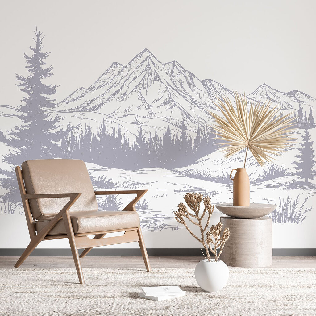 Drawing of a mountain range Drawing of a mountain range