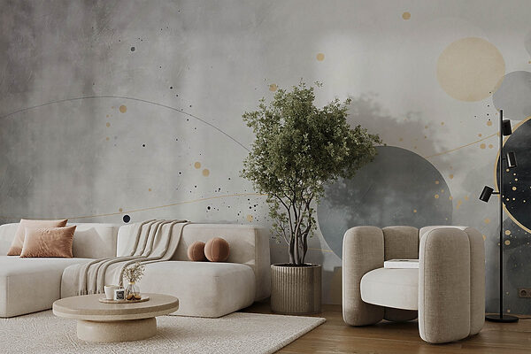 Abstract circles on a soft background