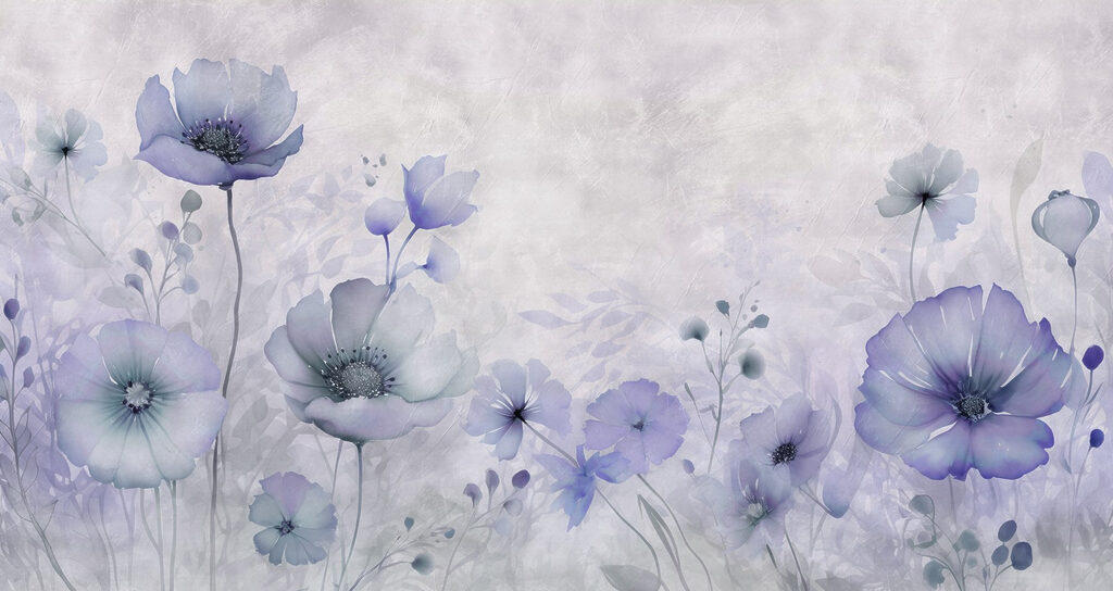 Painting of flowers on a white background Painting of flowers on a white background