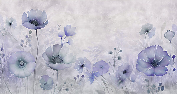 Painting of flowers on a white background Painting of flowers on a white background