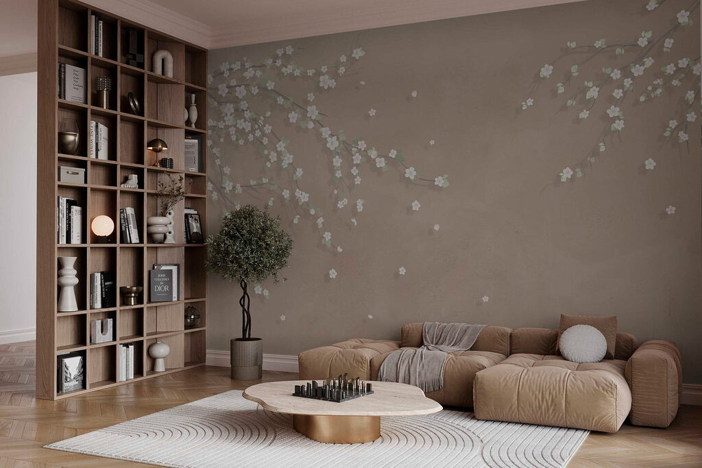 White flowers on a tree branch