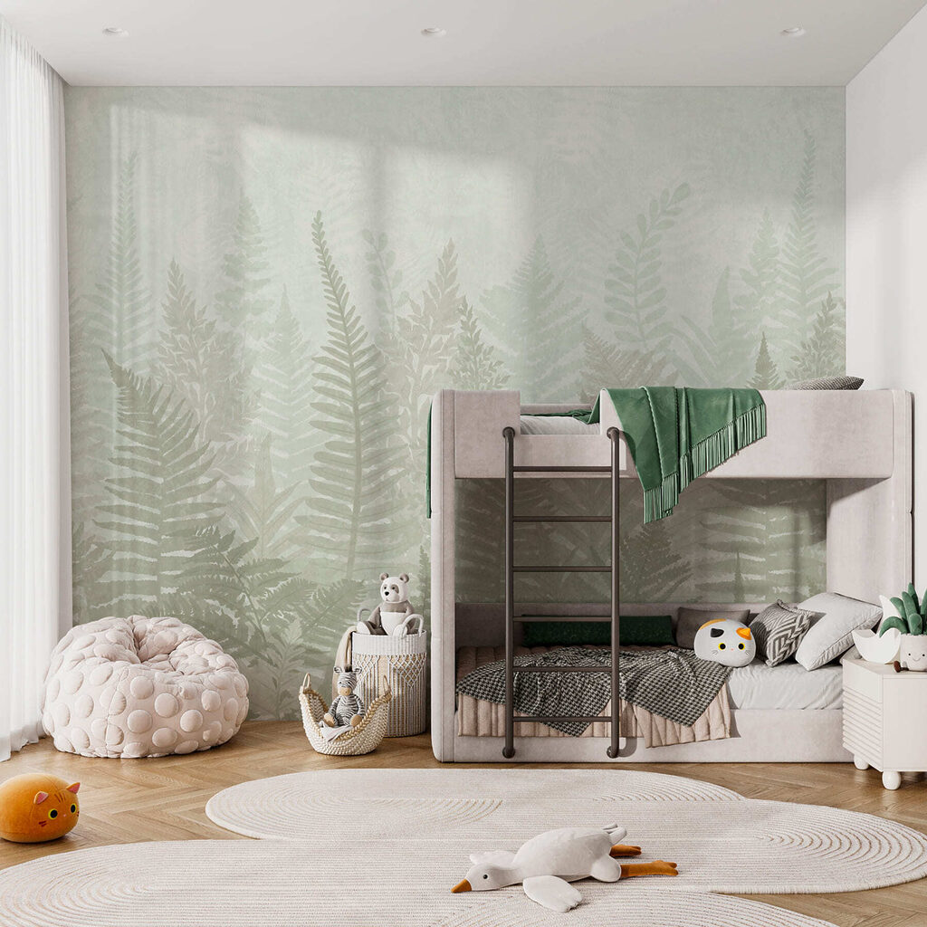 Fern leaves in a foggy environment Fern leaves in a foggy environment