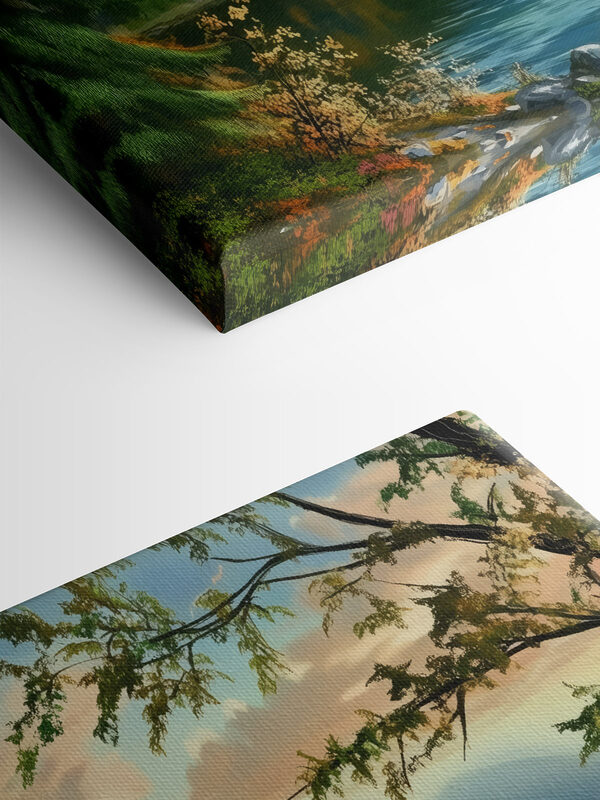 Boat on a lake surrounded by mountains Boat on a lake surrounded by mountains