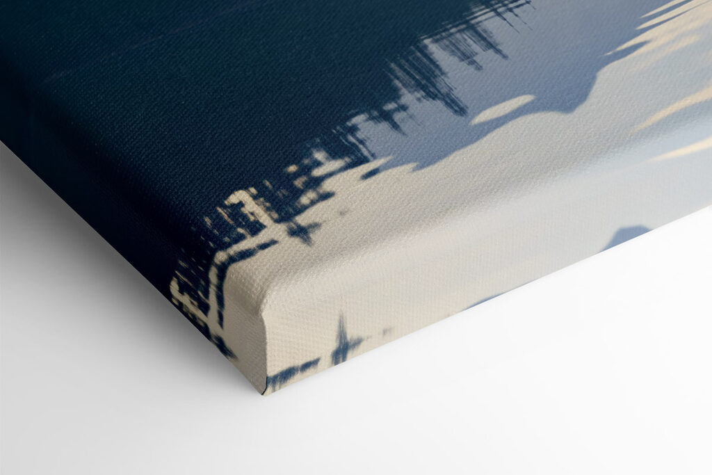 Lake with trees and mountains in the background