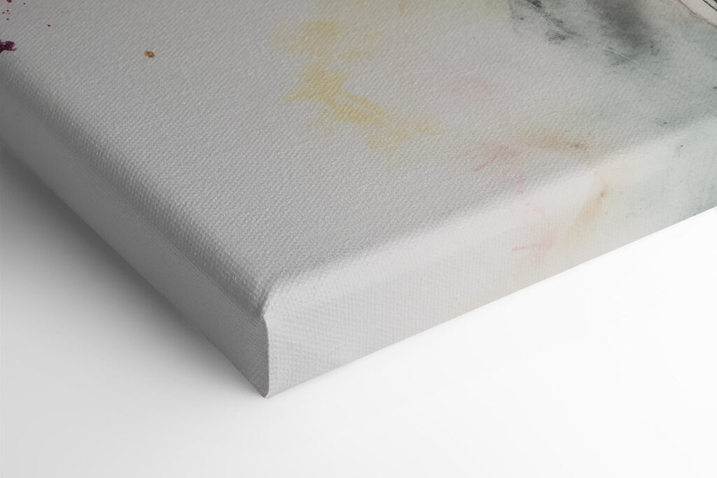 Painting of flowers on a white surface