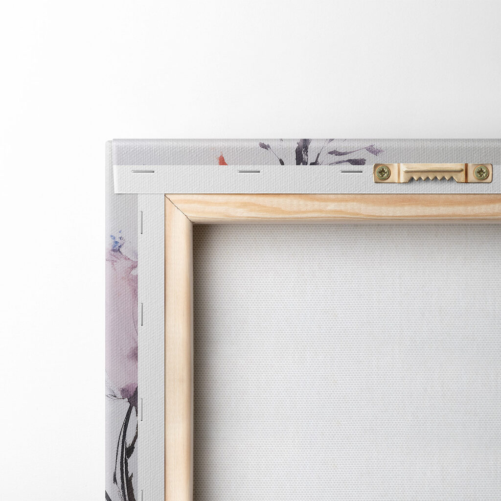 Painting of flowers on a white surface