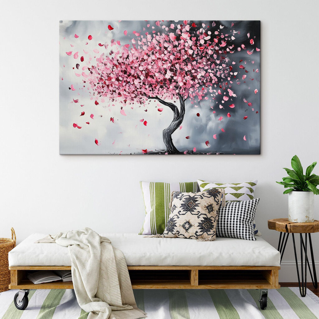 Tree with pink petals