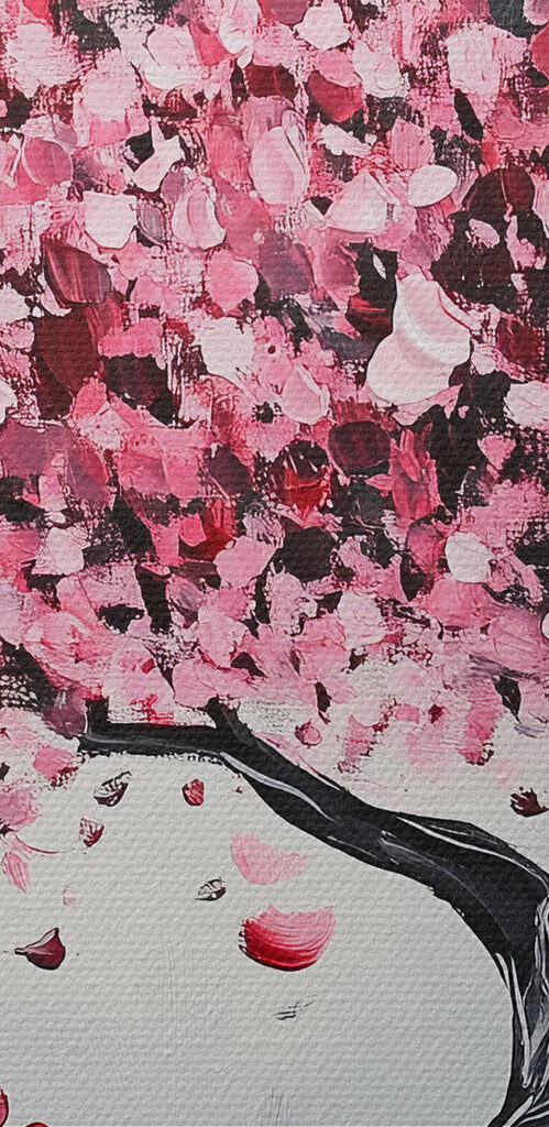 Tree with pink petals