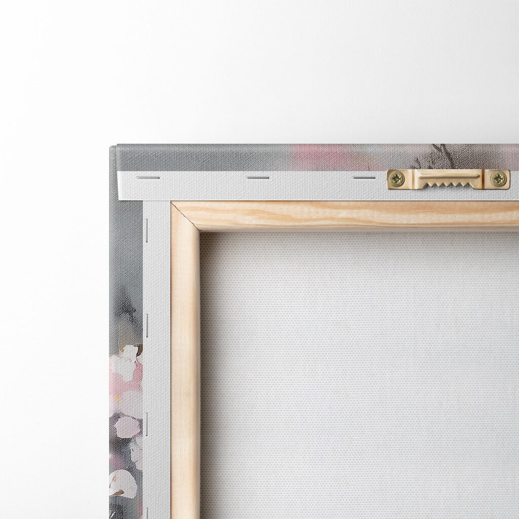 Painting of a tree with pink flowers