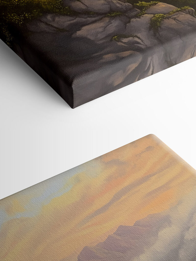 Painting of mountains and clouds Painting of mountains and clouds