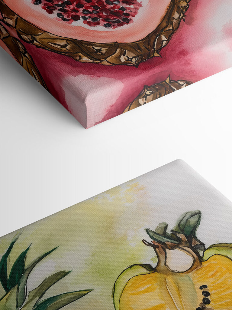 Watercolor painting of fruit