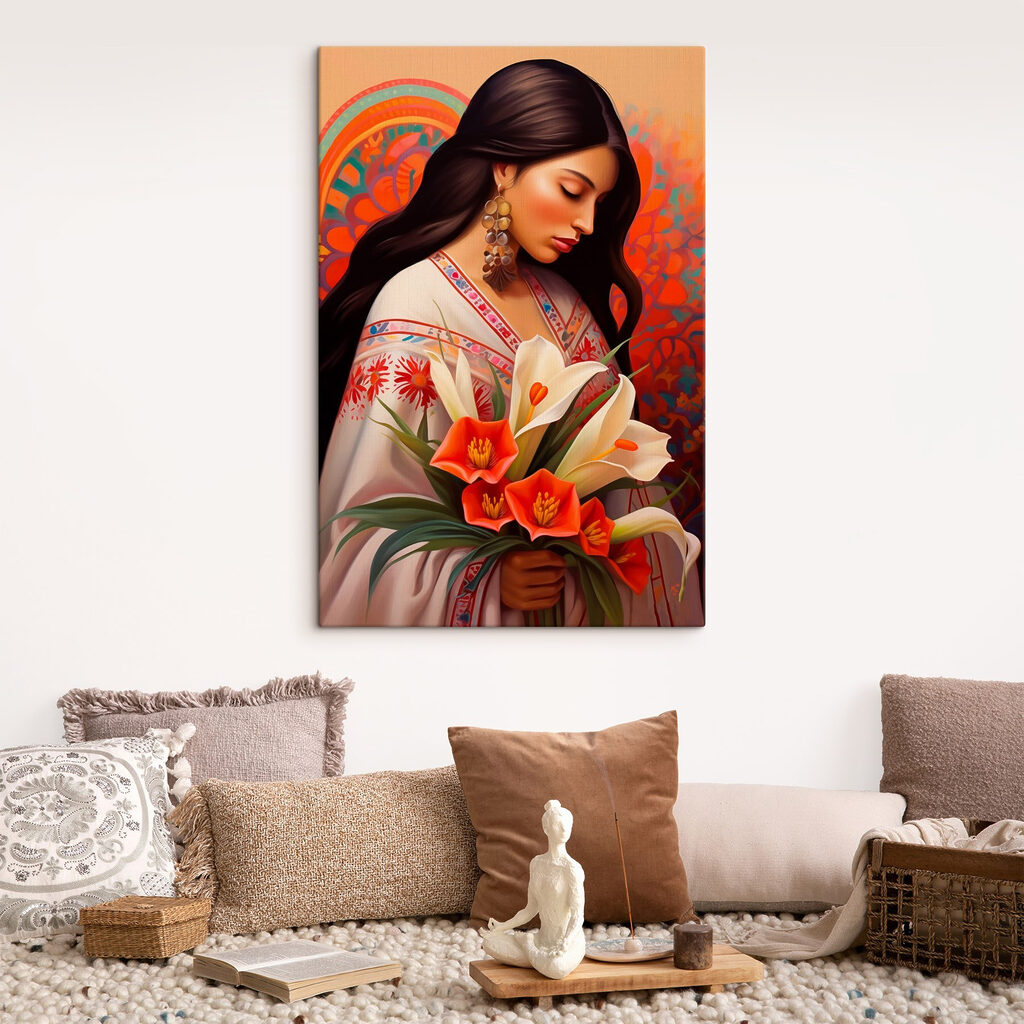 Woman holding flowers