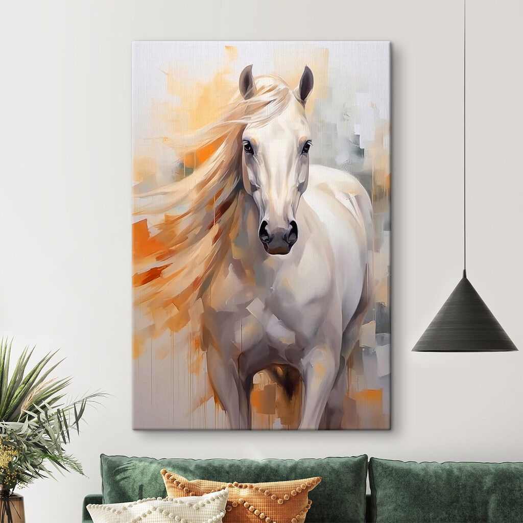 Painting of a white horse