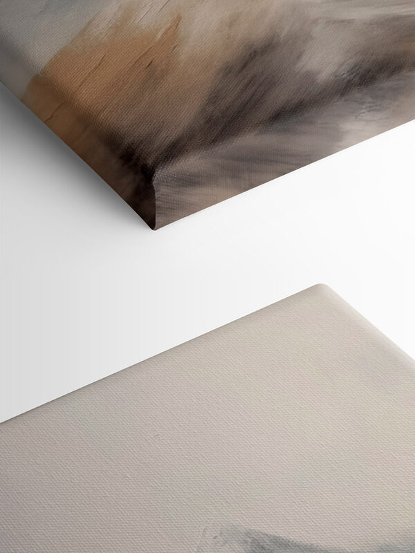 Painting of mountains with snow