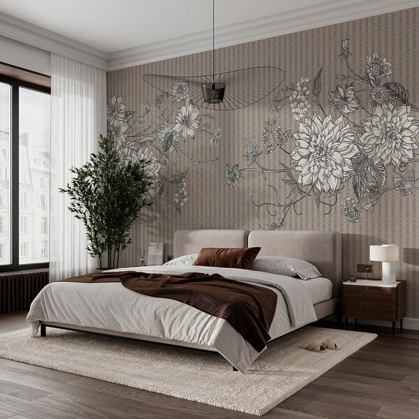 Elegant floral illustration on textured background