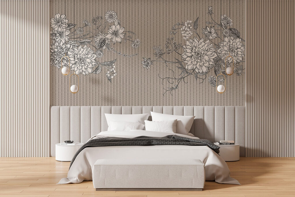 Elegant floral illustration on textured background