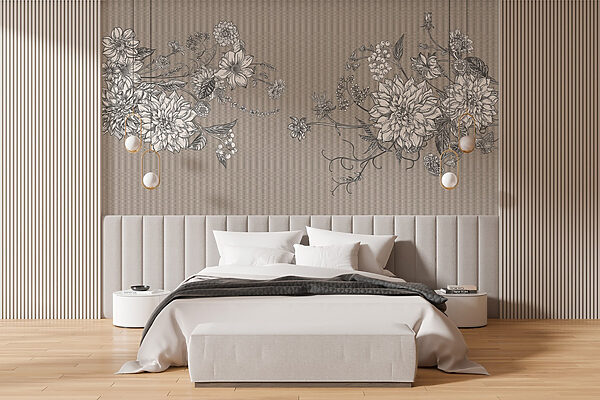 Elegant floral illustration on textured background