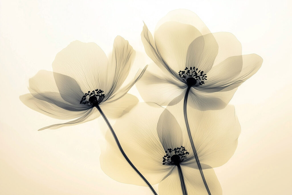 Group of flowers with black dots Group of flowers with black dots