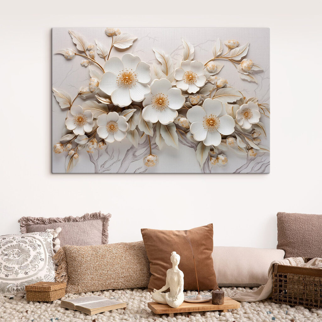 Intricate floral design in soft hues