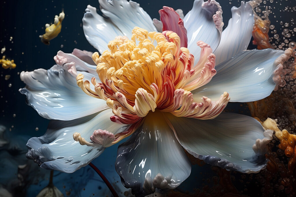 Delicate flower in vibrant colors