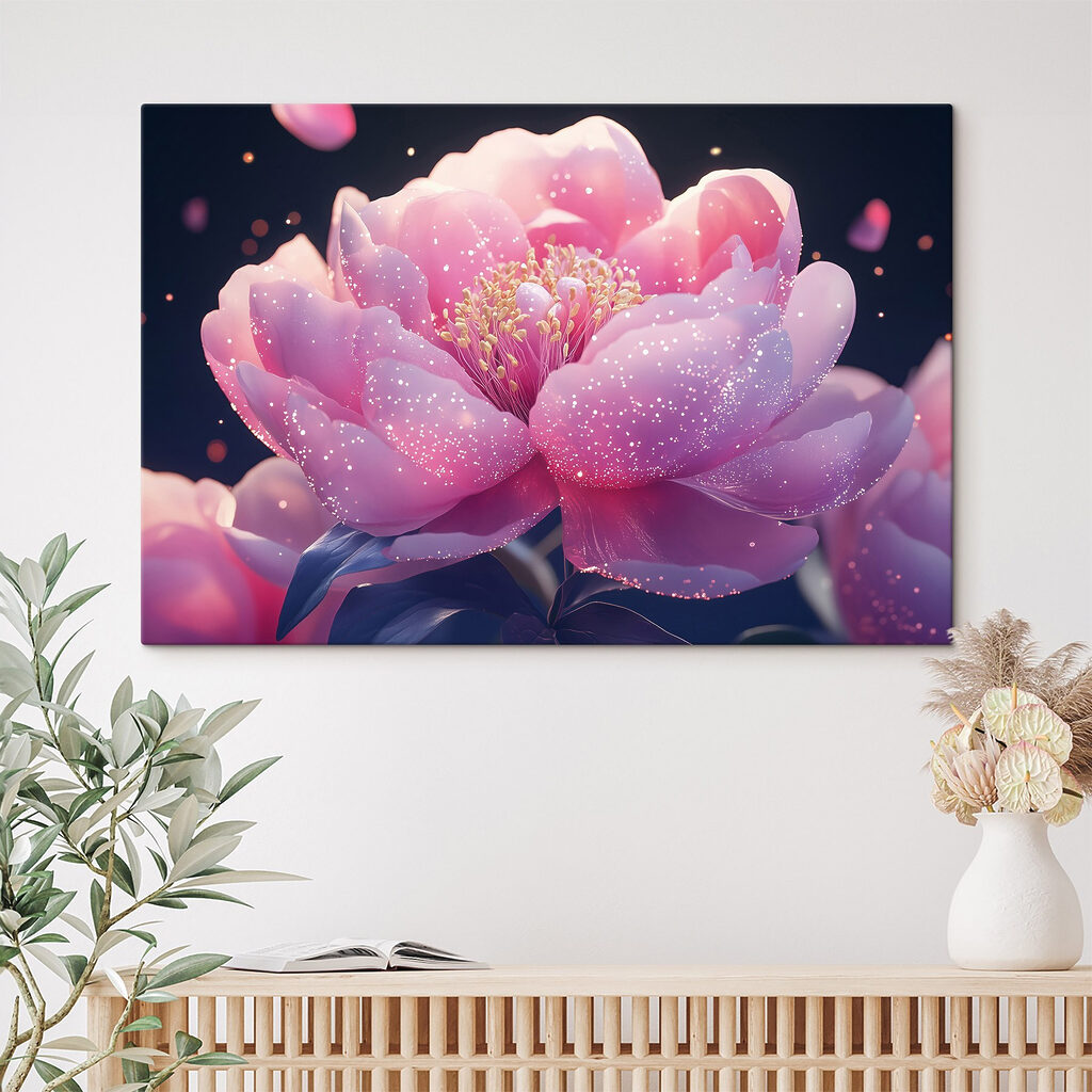 Pink flower with sparkles