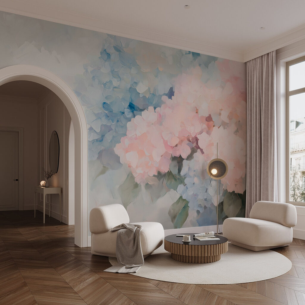 Painting of flowers on a white background Painting of flowers on a white background