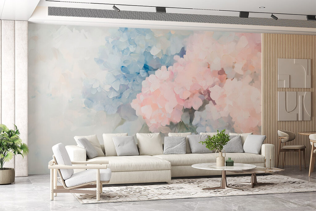 Painting of flowers on a white background Painting of flowers on a white background